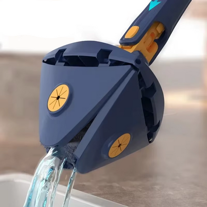 Serpillière télescopique avec réservoir intégré, permettant de nettoyer facilement les sols tout en contrôlant la distribution de liquide grâce à son réservoir pratique